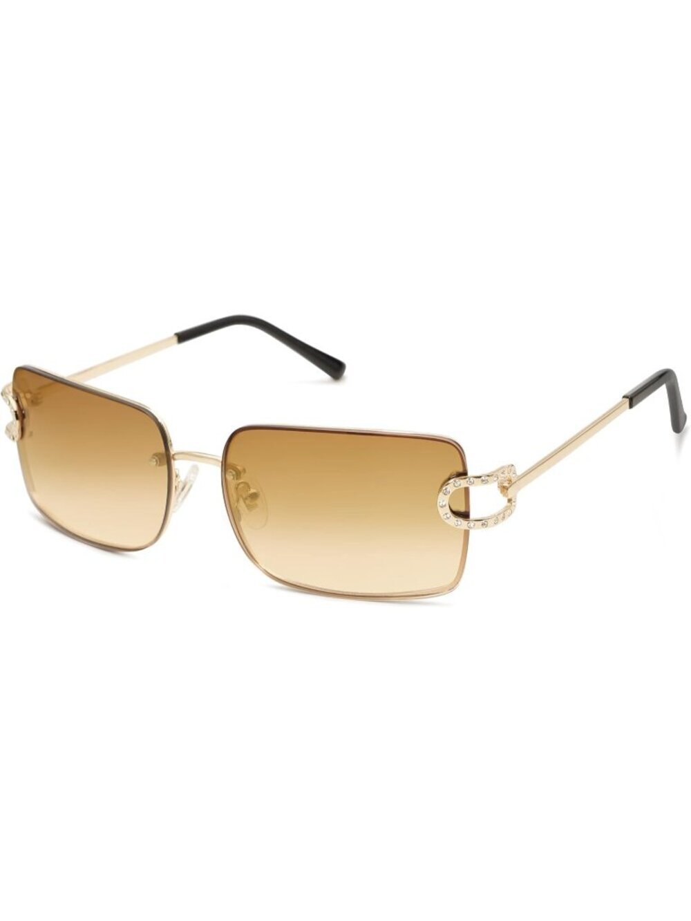 SOJOS Women's Rectangle Sunglasses Oversized  UV400 Shades SJ1178 Gold Yellow